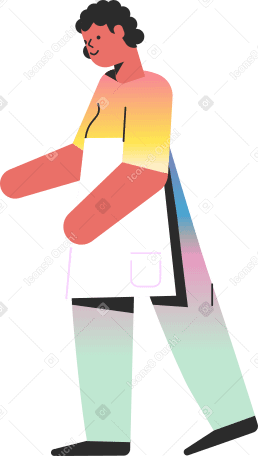 man artist with apron Illustration in PNG, SVG