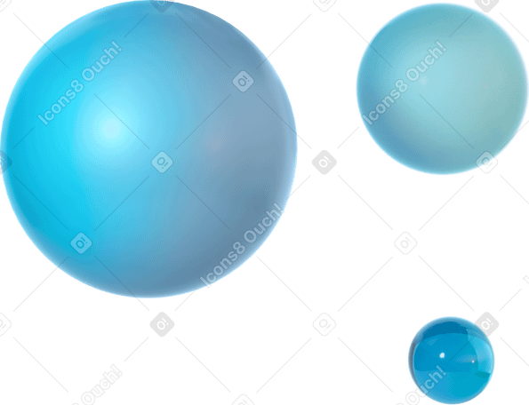 3D three monochrome plastic spheres в PNG, SVG