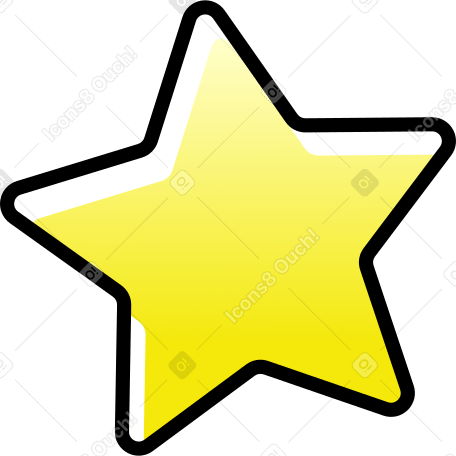 yellow five pointed star PNG, SVG