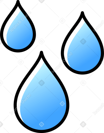 three drops of water Illustration in PNG, SVG