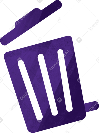 purple trash can Illustration in PNG, SVG