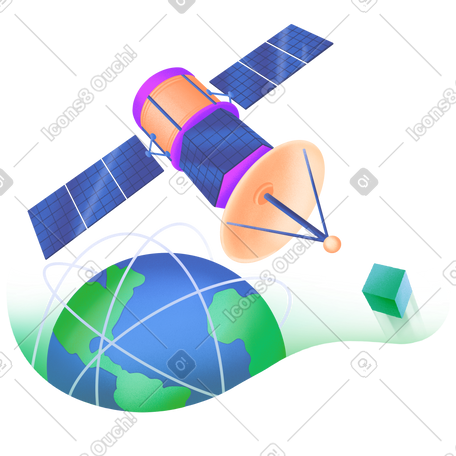 绕地球运行的卫星系统 PNG, SVG