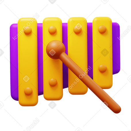 3D xylophone PNG, SVG