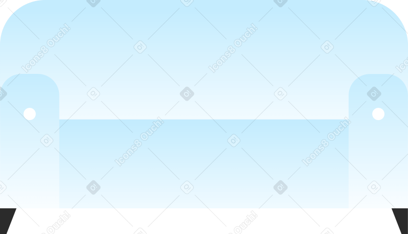 big blue sofa Illustration in PNG, SVG