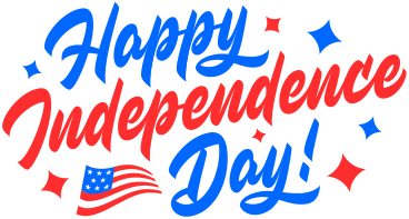Lettrage joyeux jour de l'indépendance ! texte PNG, SVG
