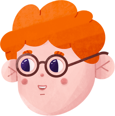 boy with red hair and glasses PNG, SVG