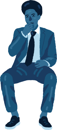 Sitting man Illustration in PNG, SVG