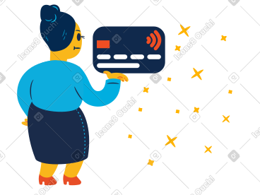 女人用银行卡付款 PNG, SVG