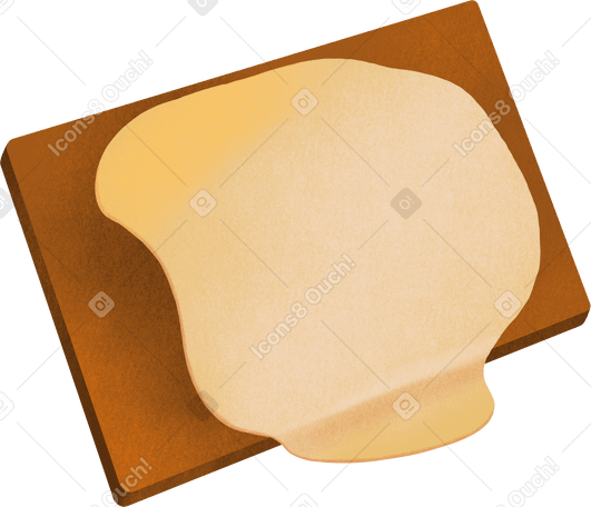 wooden board and a piece of dough PNG、SVG