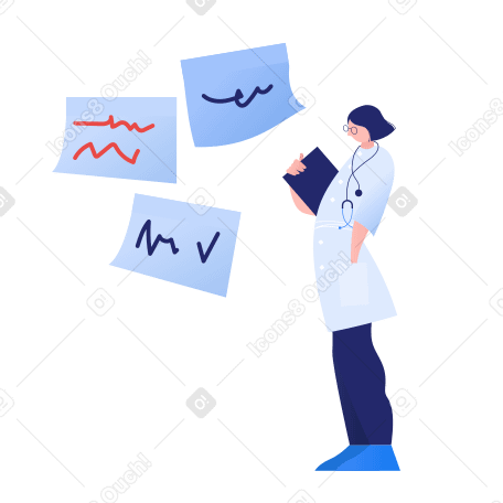 Doctor looks at E.E.G PNG, SVG
