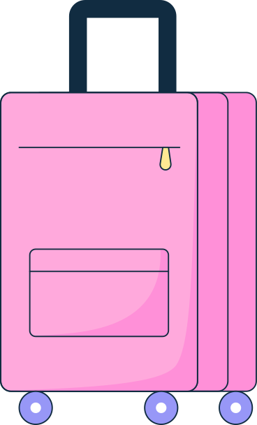 Valigia rosa su ruote PNG, SVG