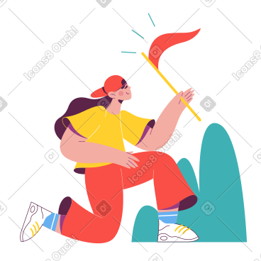 达到目标的女人 PNG, SVG