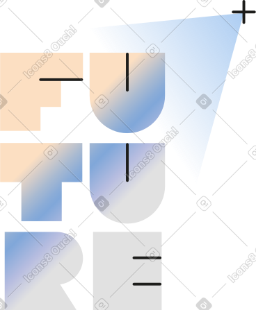 Lettering with gradient future PNG, SVG