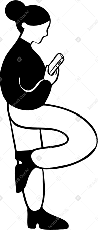 femme debout avec le téléphone PNG, SVG