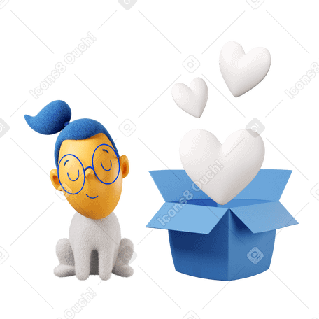 3D Mujer recibiendo amor PNG, SVG