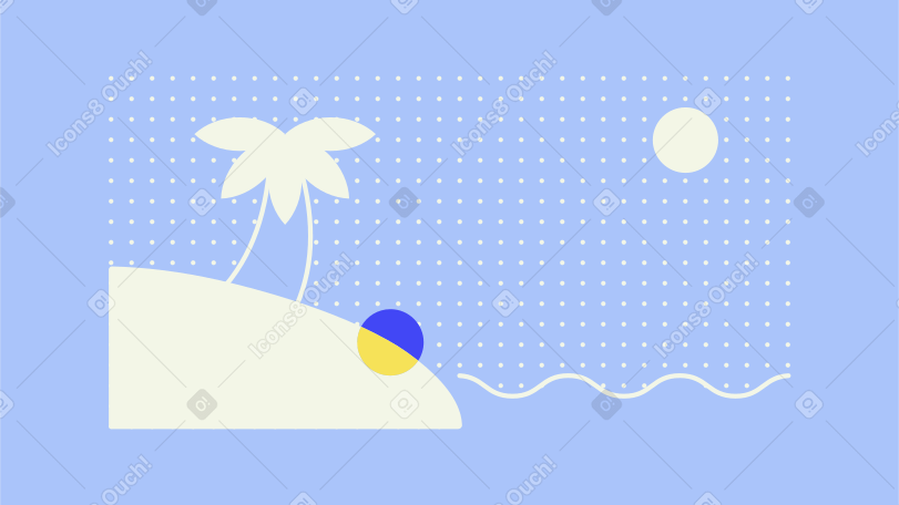 beach Illustration in PNG, SVG
