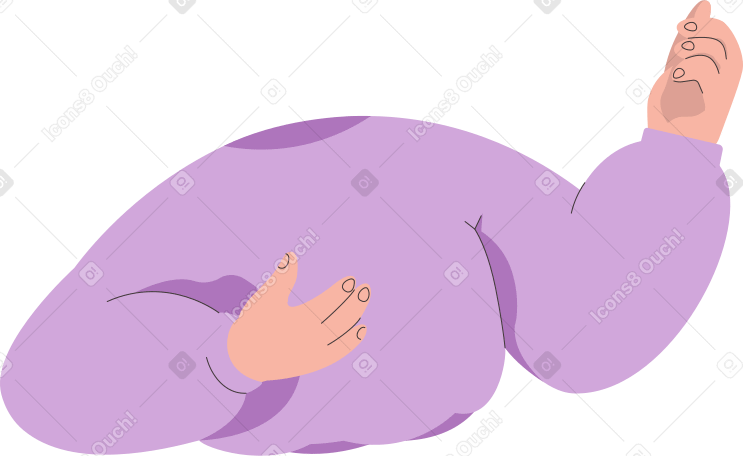 the torso of a man in a purple hoodie Illustration in PNG, SVG