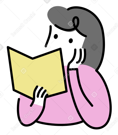 Donna che legge un libro o un romanzo PNG, SVG
