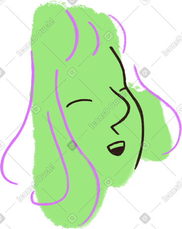 Young woman with long hair PNG, SVG