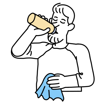 Мужчина пьет из спортивной бутылки в PNG, SVG