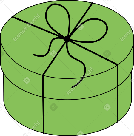 round gift box Illustration in PNG, SVG