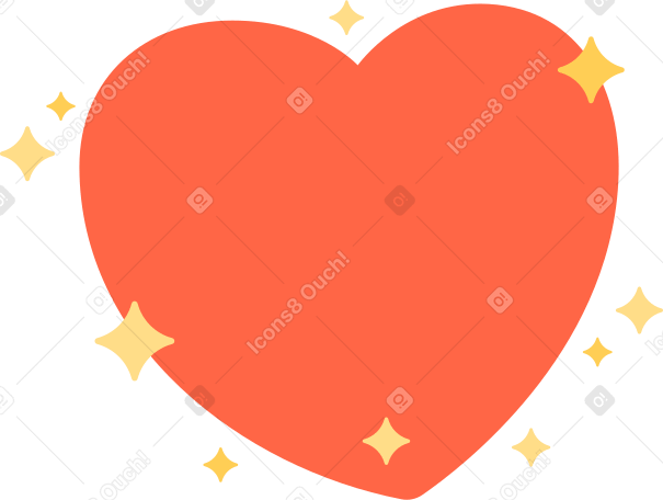 Сердце со звездами в PNG, SVG