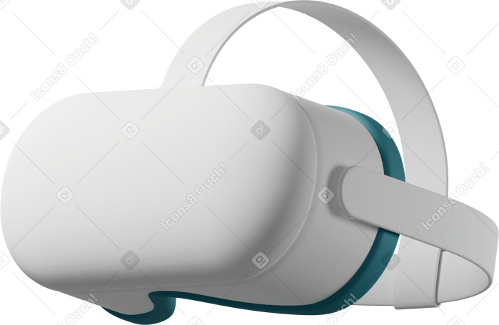 3D close up of white vr headset Illustration in PNG, SVG