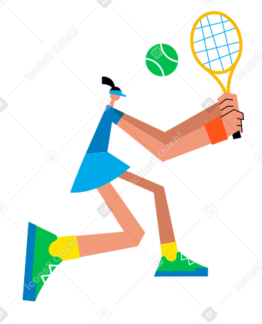 Tennis player animated illustration in GIF, Lottie (JSON), AE