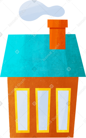 country house with smoke from the chimney PNG, SVG
