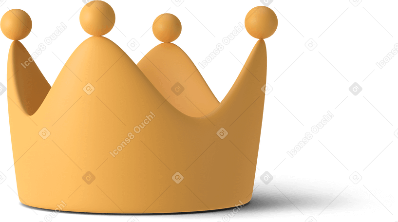 3D crown straight PNG, SVG