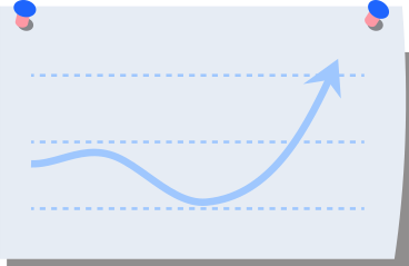 Graph with an up arrow PNG, SVG