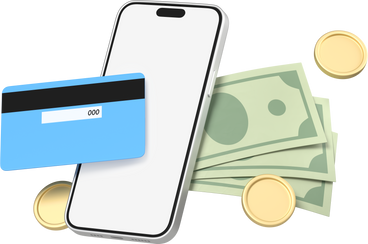 mobile credit card and money PNG, SVG