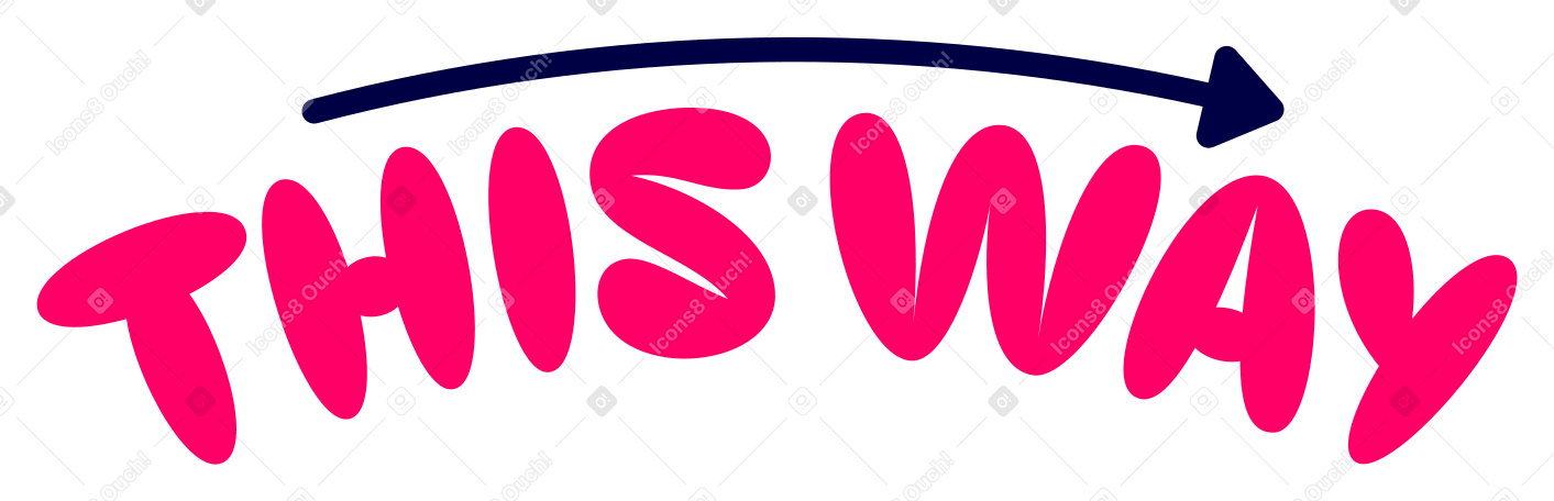 Lettering this way Illustration in PNG, SVG