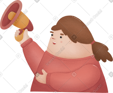 Girl with a megaphone PNG, SVG