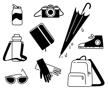 Miscellaneous travel accessories PNG, SVG