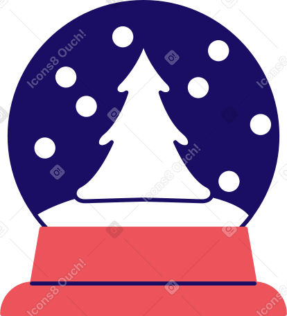Стеклянный снежный шар в PNG, SVG