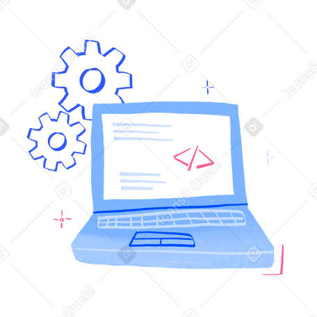 Programming on a laptop PNG, SVG