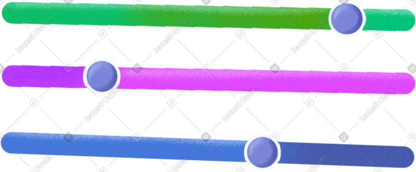 three colored lines with sliders PNG, SVG