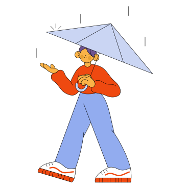 Man walking under umbrella PNG, SVG