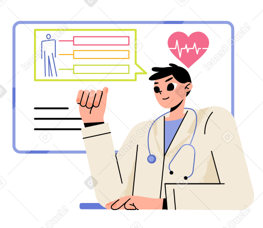 Doctor consultation Illustration in PNG, SVG