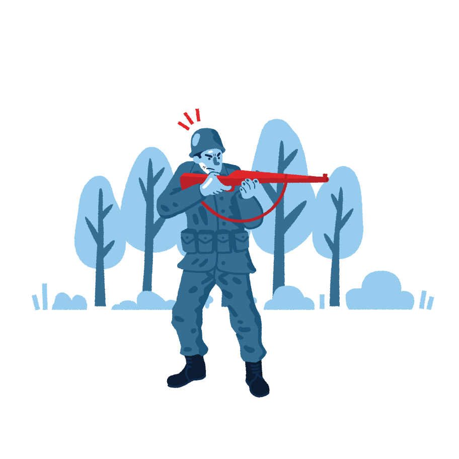 Soldier with gun Illustration in PNG, SVG