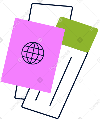passeport et billets PNG, SVG