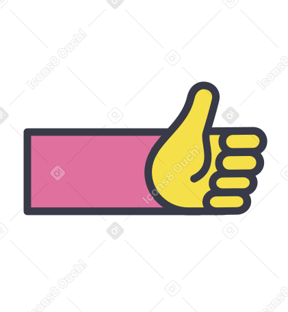 Thumb-up Illustration in PNG, SVG