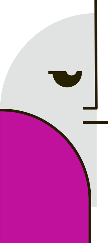 Half face and purple shape в PNG, SVG