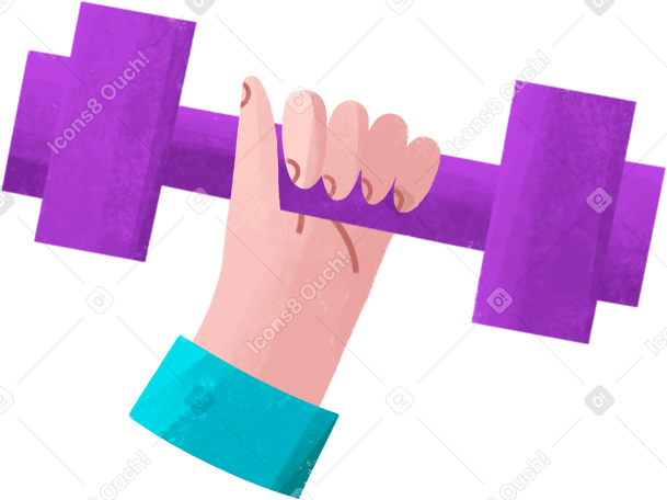 hand holding a dumbbell PNG, SVG