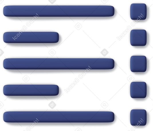 3D blue checklist Illustration in PNG, SVG