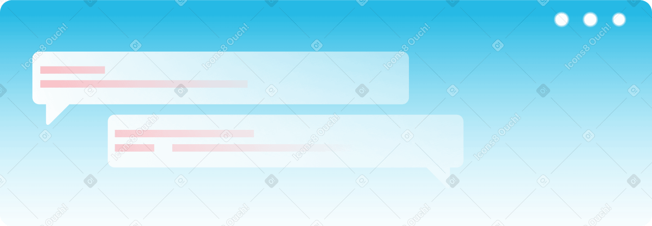 blue browser with messages PNG, SVG