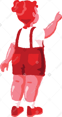 chubby girl pointing back PNG, SVG