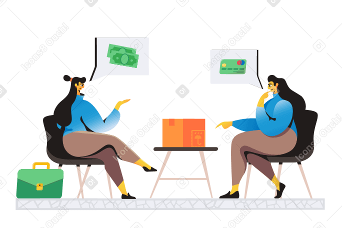 Women making a financial deal PNG, SVG