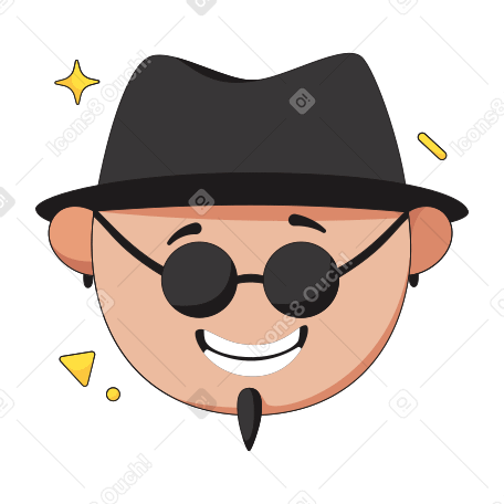 Smiling face with sunglasses PNG, SVG
